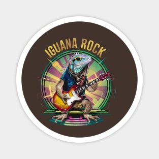 Lizard Rockstar - Iguana Rock Magnet